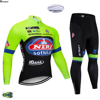 2020 Pro ITALIA Cyklistika Dres Nastaviť Zimné Thermal Fleece, Dlhý Rukáv Závodný MTB Vyhovovali Maillot Cyklistické Oblečenie Ropa Ciclismo Nosenie