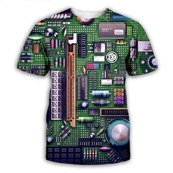 T-shirt 2020 elektronického čipu, hip-hop t-shirt muž 3d full-tlač-krátke rukávy t-shirt pôvodné juku punk štýl ženy/unisex