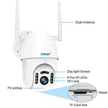 Smar 2KS/Veľa H. 265X PTZ Wifi IP Kamera 1080P AI Bezpečnostná Kamera Bezdrôtový obojsmerné Audio Speed Dome Vonkajšie Nepremokavé CCTV Onvif
