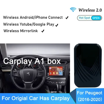 Bezdrôtové Android Auto Carplay Auto, TELEVÍZOR Pre Peugeot Pre Apple Auto Play TV Box Zrkadlo Prepojenie Video Adaptér do Auta