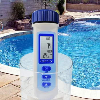 Pero Typ Salinity a Teplota Meter ATC Kalibračný Roztok Nastaviť ppm / ppt / % / S. G. 4 Jednotky Soli NaCl Kvality Vody Tester