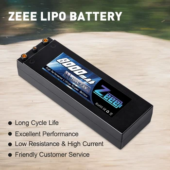 Zeee 7.6 V 8000mAh 100C Lipo Batérie Prípade Pevného RC Auto Nabíjačka Batérií s 4 mm Bullet Dekani Plug RC Lipo Batérie pre nákladné auto Buggy
