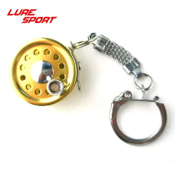 LureSport 2 ks Mini Fishing Cievky Spinning Lietať Odlievanie cievky mini prívesok na Rybolov Koliesko