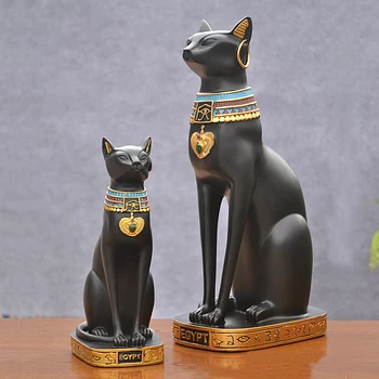 WSHYUFEI Domáce dekorácie Egyptský socha mačky prináša šťastie a šťastie víno kabinet obývacia izba dekorácie najlepší darček