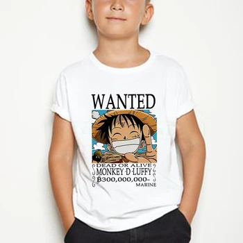 Móda Anime Tlač Deti bavlna T-shirt Zábavné Jeden Kus Dizajn, Krátke Rukáv Tričko Gilrs Chlapci Letné Topy Deti Oblečenie