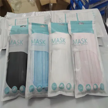 Vysoká kvalita Taška 3 Vrstvy Non-tkané Tvár Masku, Jednorazové Úst Maska Bezpečnosti Maska Strmeň Masku na Tvár ružovej farby Masky mascarillas