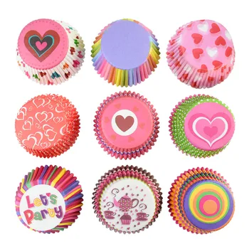 100ks/veľa Farebný Papier Koláče Muffin Poháre Cupcake Pečenie Formy Narodeniny, Svadobné Party Dekorácie Dodávky Tortu Wrapper Nástroje