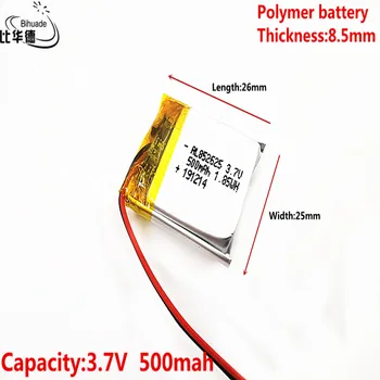 3.7 V,500mAH,802525 852526 polymer lithium ion / Li-ion batéria pre GPS,mp3,mp4,mp5,dvd,bluetooth,model hračka mobile bluetooth
