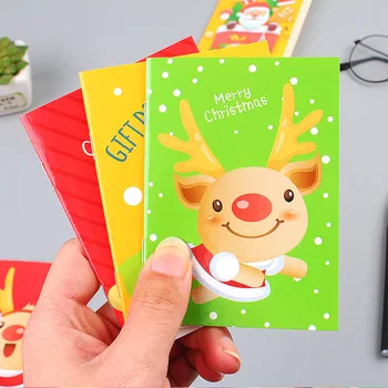 Nový Príchod Roztomilé Vianoce Cartoon Poznámka: Rollover Knihy Portable Prenosný Mini Notebook Vrecka Zápisník Študenta Dodávky Kawaii
