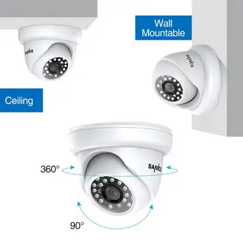 SANNCE 4*1080P HD Dome Kamery Zabezpečenia IP66 Poveternostným vplyvom Analógový Bezpečnostných Kamier pre Vnútorné a Vonkajšie Jasné Nočné Videnie Cam