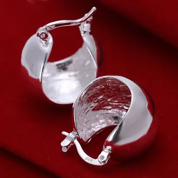 Roztomilý Romantický Hoop Náušnice Pre Ženy strieborné pozlátené Šperky Hladké Vajíčko Tvar Šperky, Svadobné Party Darček