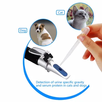 Ručné Pet klinické refraktometer Psy a Mačky veterinári 2-14g/dl refraktometer ZGRC-300ATC