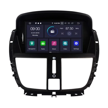 NA sklade Android 10 8core Auto dvd prehrávač pre Peugeot 207 2007-GPS Navigácie Rádio Stereo Multimediálne Zadarmo Mapu Fotoaparát
