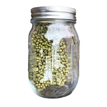 Klíčenia Jar s 304 Nerezovej Ocele Displej Veko Široká Ústa Kvart Mason Sprouter Germinator pre Organické Lucerna Bean