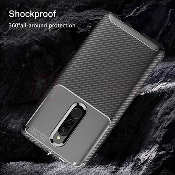Prípad Pre Xiao Redmi 8 puzdro Luxusné Uhlíkových Vlákien Nárazníka Shockproof Silikónové Telefón puzdro Pre Xiao Redmi8 8 8A Pro Funda