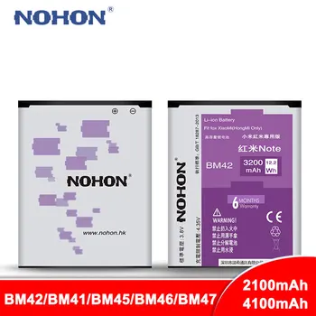 NOHON Batérie Pre Xiao Redmi Poznámka 2 3 Hongmi 1 1S 2 2A 3 3S 3X 4X BM42 BM41 BM45 BM46 BM47 Mobilný Telefón Náhradná Bateria