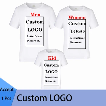 Pôvodné Ceny!Prispôsobený Print T Shirt pánske DIY Fotografiu alebo Logo Biely Top Tees dámske a detské Oblečenie, Modálne tričko Veľkosť