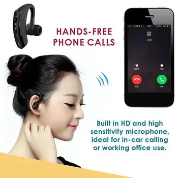 V9 Bluetooth Slúchadlá Kontrola Hluku Business Bezdrôtový Bluetooth Headset s Mikrofónom Pre Vodiča Športové Bezdrôtové Handsfree K4J4