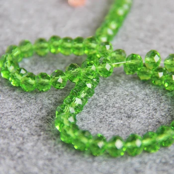T8260 Očarujúce 6X8mm Tvárou svetlo Zelená AB+ farebné sklo Krištáľové perly!Vhodné Na Výrobu Náramok&Náhrdelník DIY Šperky veľkoobchod