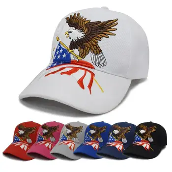 Unisex 3D Vyšívané Vlasteneckej Eagle Zvieranie Americkej Vlajky šiltovku Hip Hop Vonkajšie Nastaviteľné Strapback Písmená Otec Klobúk