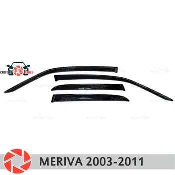 Okno deflektor pre Opel Meriva 2003-2011 dážď deflektor nečistoty ochranu auto styling dekorácie, doplnky liatie