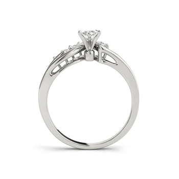 LESF Módne Prstene, Svadobné Šperky 925 Striebra Pre Ženy Krúžok Sest Kolo Biely Zirkón Strany Šperky