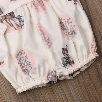 UK Novorodenca Dievča Luk-uzol Romper Kvetinový Bavlna Jumpsuit Oblek Sunsuit 0-24M