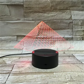 Hodiny Base 3D Farebné Nabíjateľná Pyramídy Model LED Nočné Svetlo z LED Náladu Svietidlo pre Deti, Hračky alebo Darčeky Office Svetlo