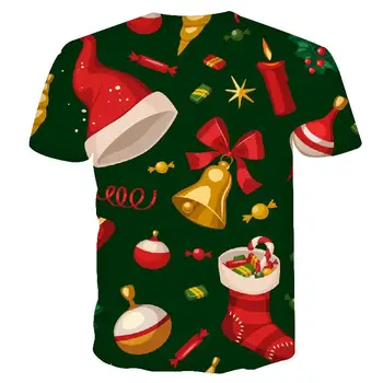 T-shirt 3d Vianočný strom t-shirts mužov Vianočné Homme Apple t-shirts Bežné červená 3d t-shirt šťastný vytlačené t-shirt muž oblečenie