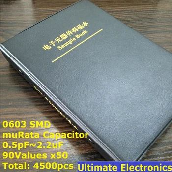 0603 Japonsko muRata SMD Kondenzátorov vzorkovníka Najrôznejších Auta 90valuesx50pcs=4500pcs (0.5 pF na 2,2 uF)