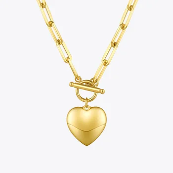 ENFASHION Srdce Prívesok Náhrdelníky Pre Ženy, Zlatá Farba Nehrdzavejúcej Ocele Choker Náhrdelník Módne Šperky Strany Veľkoobchod P203148