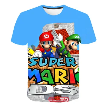 3D tlač Super Mario T-shirt, chlapci a dievčatá T-shirt móda, 3D vytlačené T-shirt, výrobcovia môžete objednať priamo.