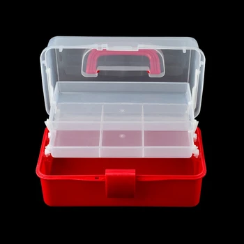 ABSS-3-Vrstvový Skladacia Transparentné Šperky Box Potravín Kontajner Skladacie make-up Organizátor Úložný Box