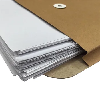 A4 veľkosť 33*23*2.7 cm kraft papier dokument taška, A4 súbor, priečinok, obálky pre office skladovanie