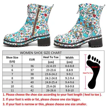 SOCOFY Ženy Cartoon Tlač Vzor Topánky Kožené Bočné Zips Krátke Členková Obuv Bežné Vonkajšie Strany Topánky Botas Mujer 2020