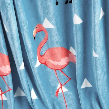 Flamingo Flanelové Coral Fleece Deka na Postele, Gauč Cartoon Dospelých Mäkké Listy Pokrytie Cestovných Fleece Deka Zimné bytového Textilu