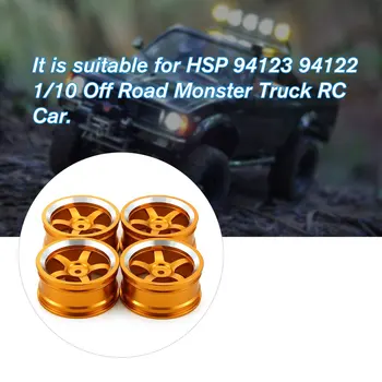 4PCS Hliníkové 52MM rá HSP 94123 94122 1/10 Off Road Monster Truck RC Lezenie Auto Upgrade Diely