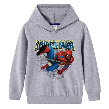 Jeseň Spiderman chlapci značka oblečenia deti Mikiny, Mikiny Dievčatá bavlna tlač deti, mikiny