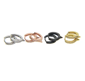 Top módne Romantické Šperky 2019 veľkoobchod 10 mm drobné mini kruh 4 farby, 925 sterling silver klip na kruhu strieborné náušnice