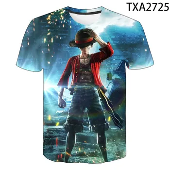 Nový Kus Luff 3D Print T shirt Muži, Ženy, Deti Bežné T-Shirt Streetwear Topy Slamy Piráti Anime Chlapec Dievča Deti Tee