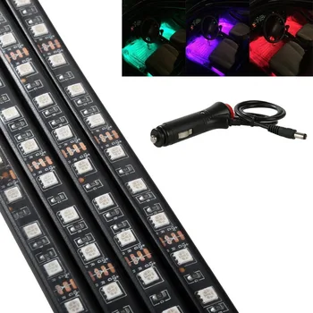 LED Pás Svetla Nepremokavé SMD5050 RGB Multicolor Auto Pásy Svetlo na Čítanie Osvetlenie Set + Zvukovo Aktivované INFRAČERVENÉ Diaľkové Contro
