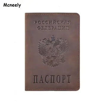 Nové Originálne Kožené Pas Kryt pre Rusko Pevné ID&Kreditnej Karty Držiteľ Business Pas Prípade Unisex Cestovné Peňaženky Prípade