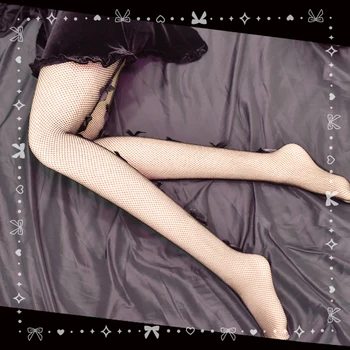 Lolita Diablo Dievča Motýľ Sieťovina Ponožky JK jednotné študent Duté Pantyhose Gotický Tmavé Harajuku kawaii dievča loli cos