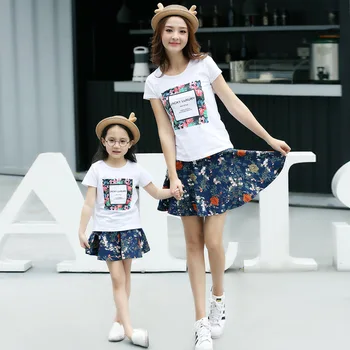 Veľkoobchod bavlna kórejský Family pack lete roku 2019 nový krátky rukáv t-shirts vyhovovali matka, otec, dieťa topy