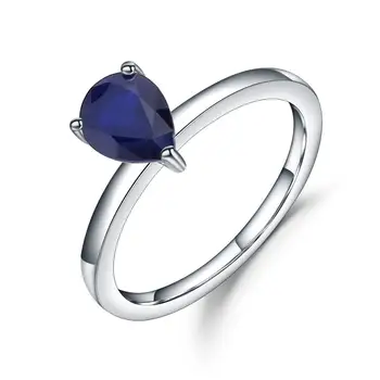 Gem Balet Jednoduché, Jemné 1.29 Ct Prírodné Blue Sapphire Solitaire Drahokam Krúžky 925 Sterling Silver Ring Pre Ženy Šperky