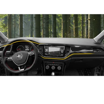 Lsrtw2017 uhlíkových vlákien auto tabuli trim dekorácie styling pre volkswagen t-roc 2017 2018 2019 2020