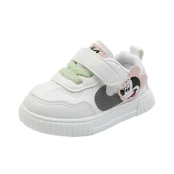 Disney nové jesenné dieťa, batoľa topánky chlapci jar dievčatá ležérne topánky cartoon Mickey mouse detí biele topánky