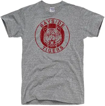 Bavlna tričká Pánske Bayside Tigre T-Shirt Mužov Tees Muž Lete Posádky Krku Topy Jednoduchý List