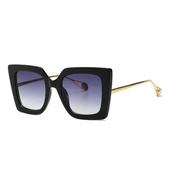 Klasické Modré Kvetované Okuliare Ženy, Luxusné Značky Dizajnér Pearl 2019 Cat Eye Slnečné Okuliare pre Ženy Dámy UV400