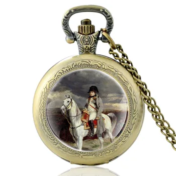 Staroveký Rím Napoleon Quartz Sklo Dome Vreckové Hodinky Hodiny Reťazca Prívesok Šperky, Darčeky